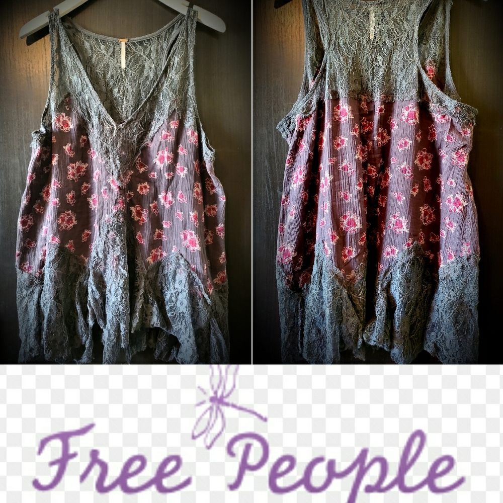 Free People Boho Lace Tank Top